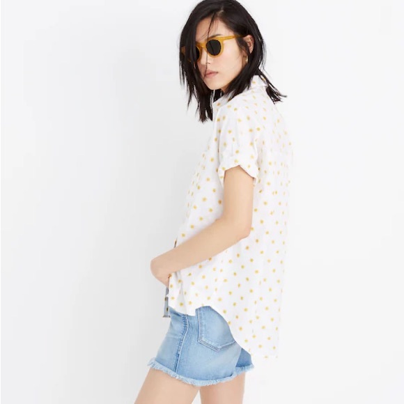 Madewell medium Sun Embroidered Courier button up Shirt - Picture 2 of 14